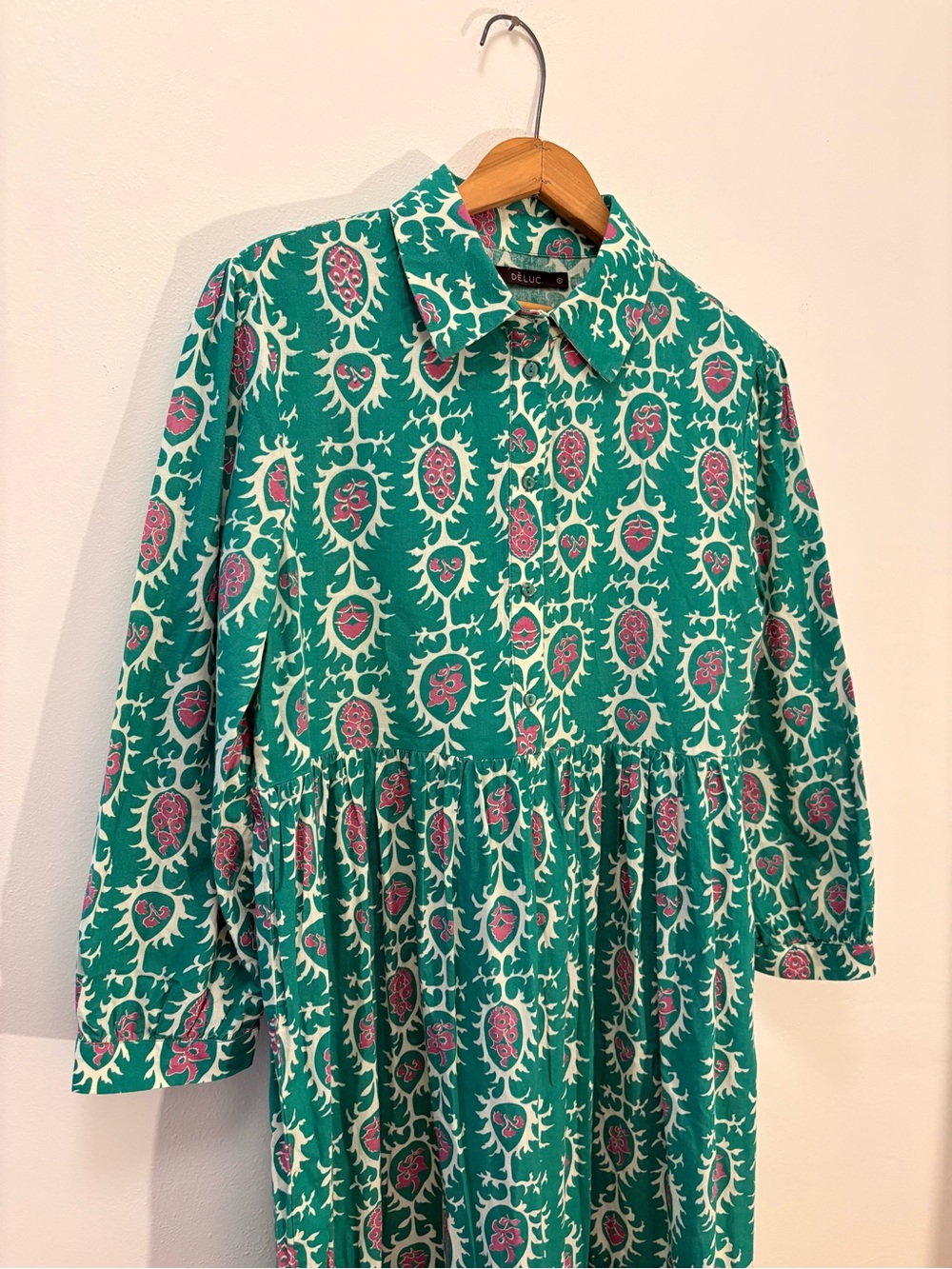 Deluc Small Green Floral Button-Front Midi Dress - Picture 3 of 8